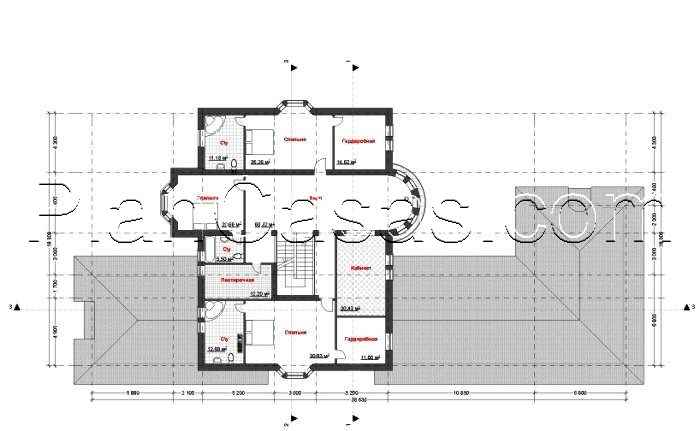 220. The project of a large two-story house with a pool and a garage for 2 cars - Image 8