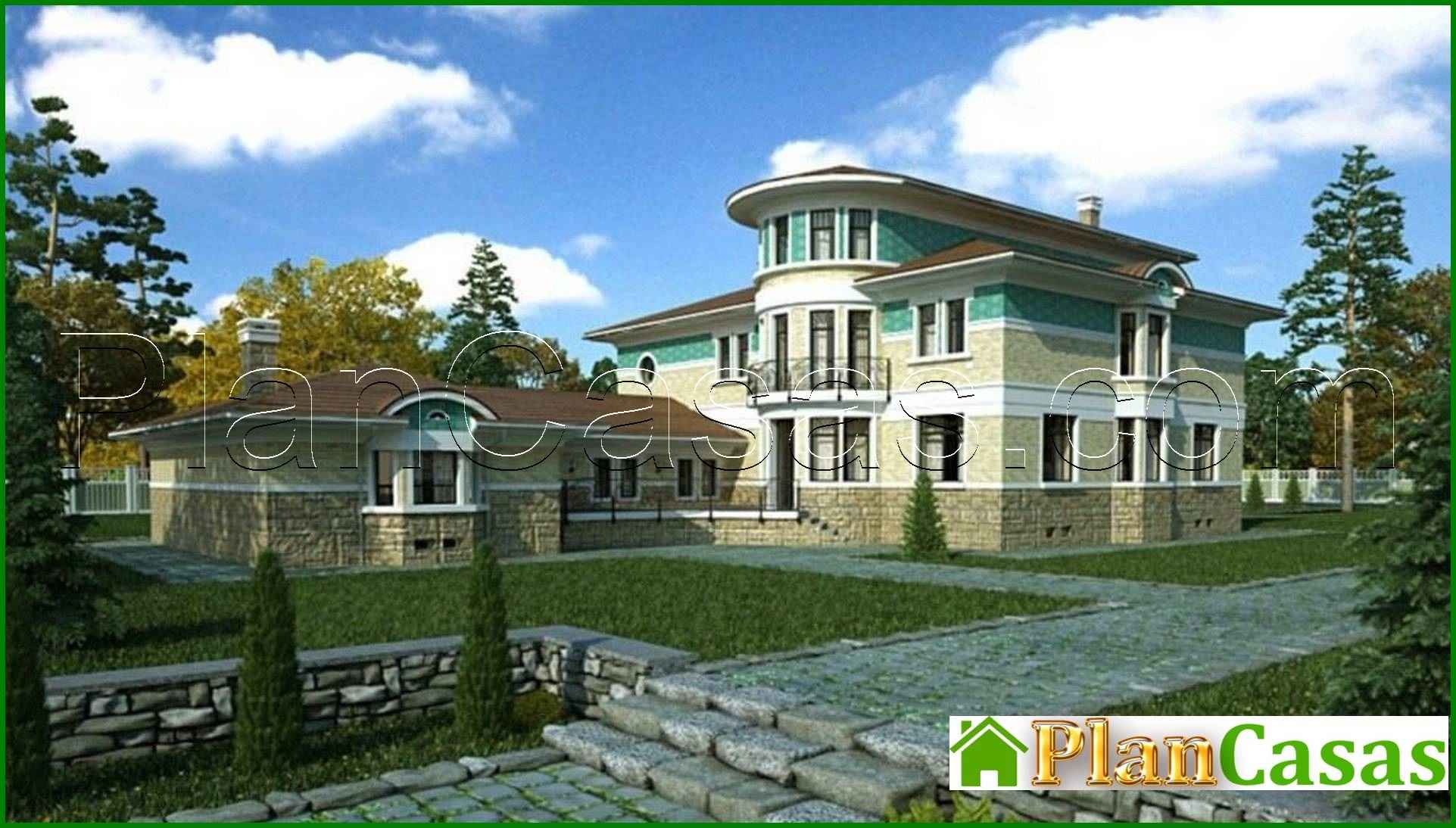 220. The project of a large two-story house with a pool and a garage for 2 cars - Image 2