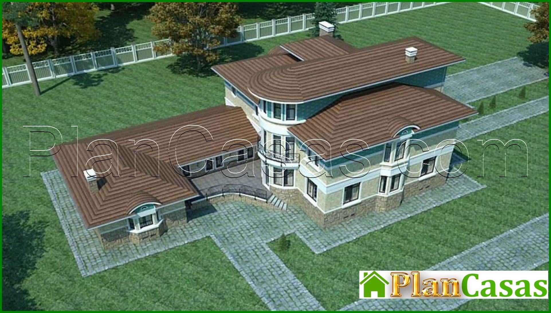220. The project of a large two-story house with a pool and a garage for 2 cars - Image 5