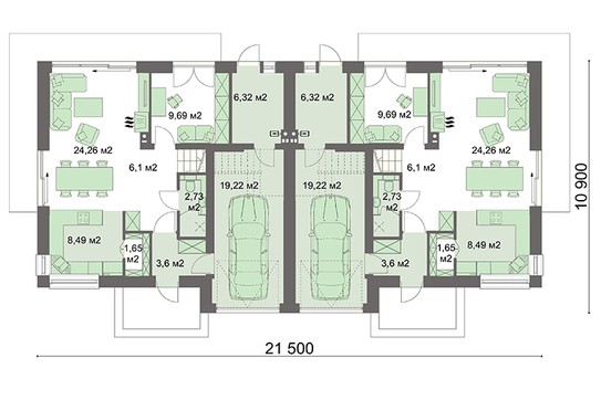 272. The project of a two-story townhouse