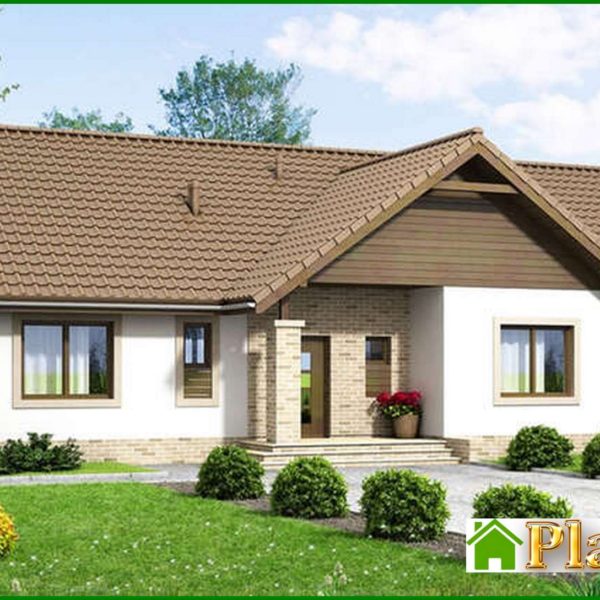 280. Three-bedroom one-story house project