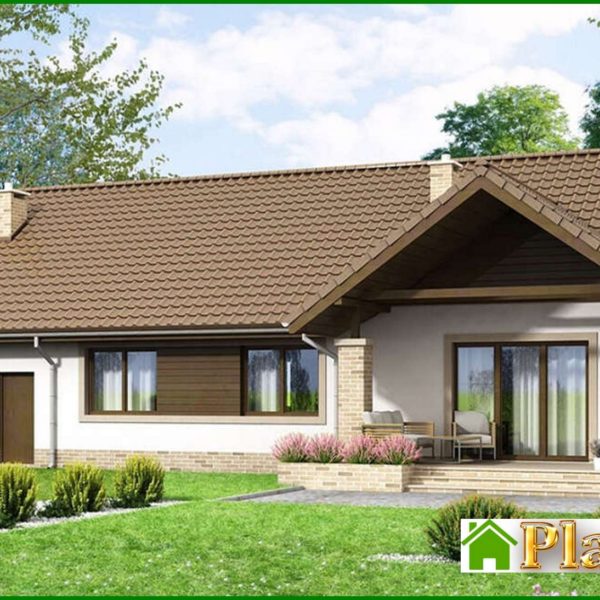 280. Three-bedroom one-story house project