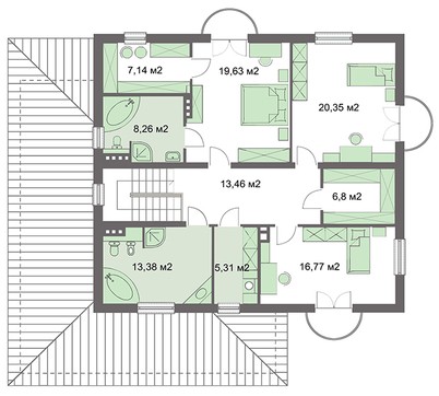 284. The project of a classic two-story mansion