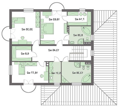 284. The project of a classic two-story mansion