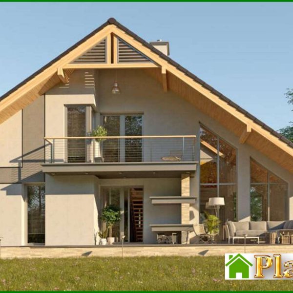 285. The project of a two-story cottage with a second light