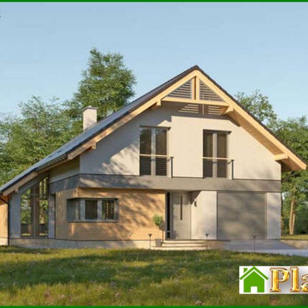 285. The project of a two-story cottage with a second light