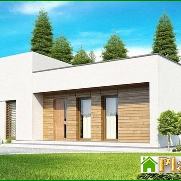 286. Design of a modern cottage with a glazed living room