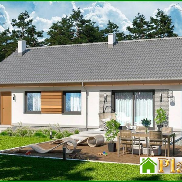 290. One-storey house with a living area of 100 squares