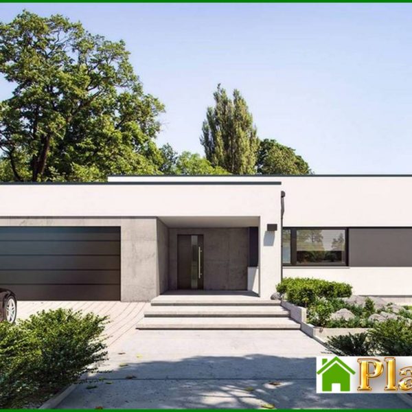 294. Modern one-story snow-white cottage