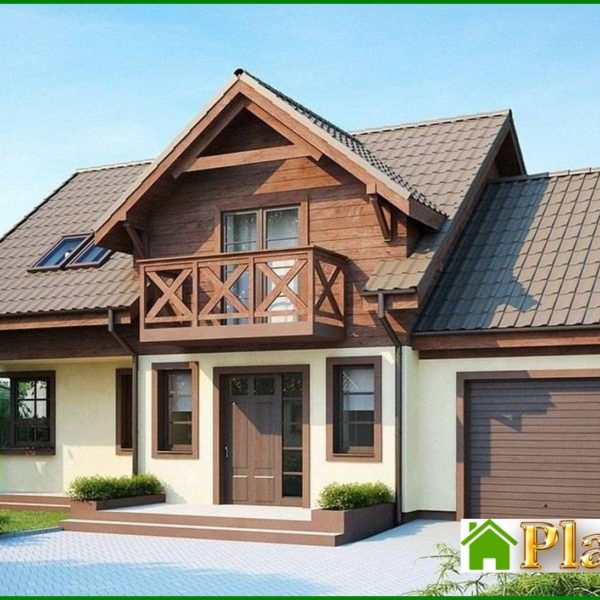 303. House project with a garage, a beautiful attic and a side terrace