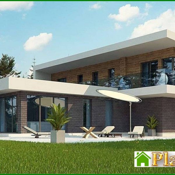 310. Original T-shaped house in a modern style