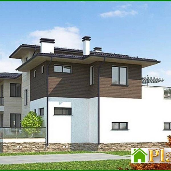 312. Architectural project of a two-story modern holiday home