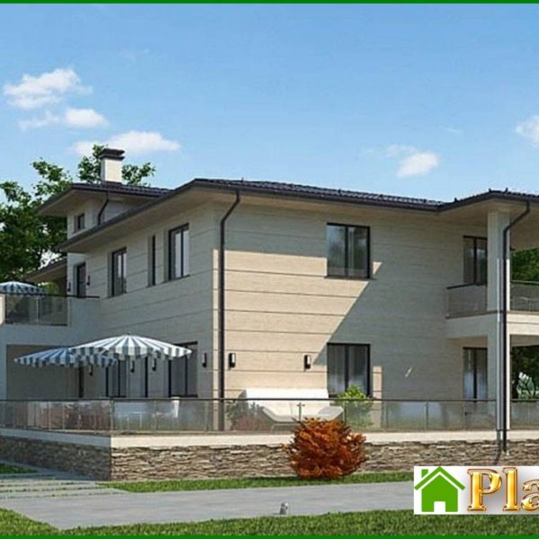 312. Architectural project of a two-story modern holiday home