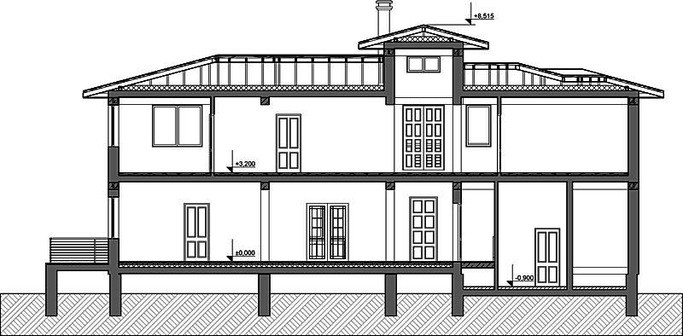 312. Architectural project of a two-story modern holiday home