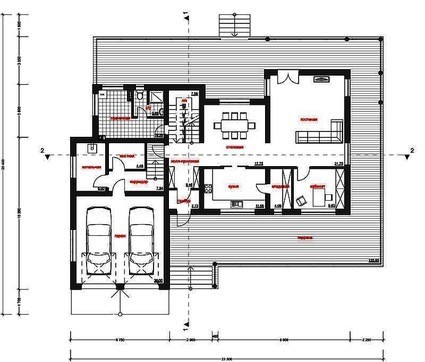 312. Architectural project of a two-story modern holiday home