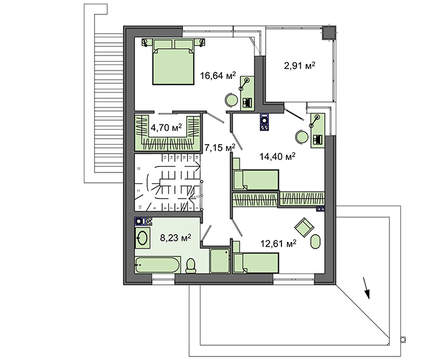 316. Two-storey cottage with large panoramic windows and a spacious terrace