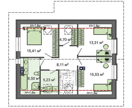 320. Compact two-story cottage project