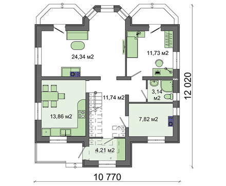 323. The project of a cozy house 11 x 11