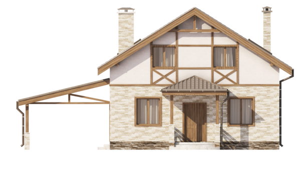 324. Compact house 8 * 9 of the European style