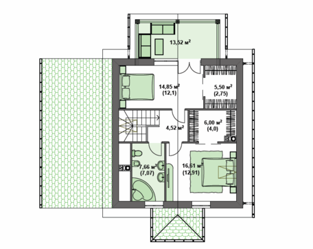 324. Compact house 8 * 9 of the European style