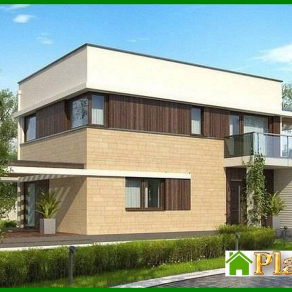 328. Project of a modern two-story cottage with a summer terrace 328. Project of a modern two-story cottage with a summer terrace