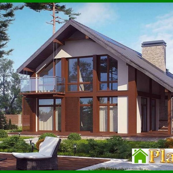 337. The project of a spacious cottage with a terrace above the garage 337. The project of a spacious cottage with a terrace above the garage