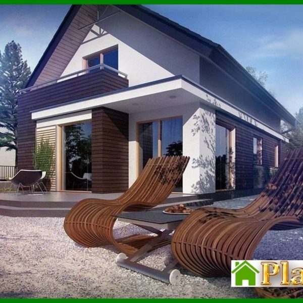 340. Project of a house with an attic for a narrow plot