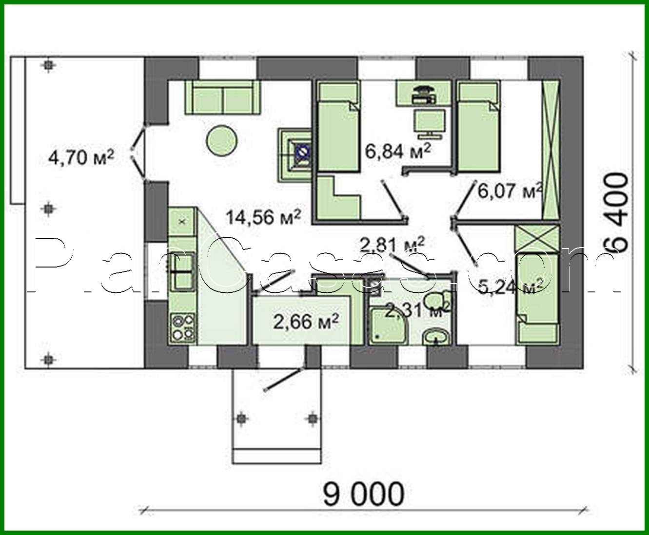 342. Small 3-bedroom apartment project
