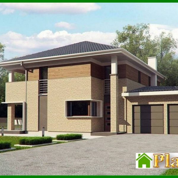 351. The project of a modern comfortable estate with a bathhouse on the ground floor