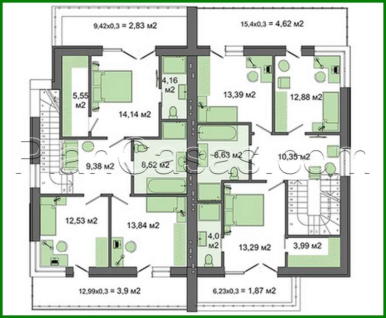 352. The project of a two-story residential building for two families