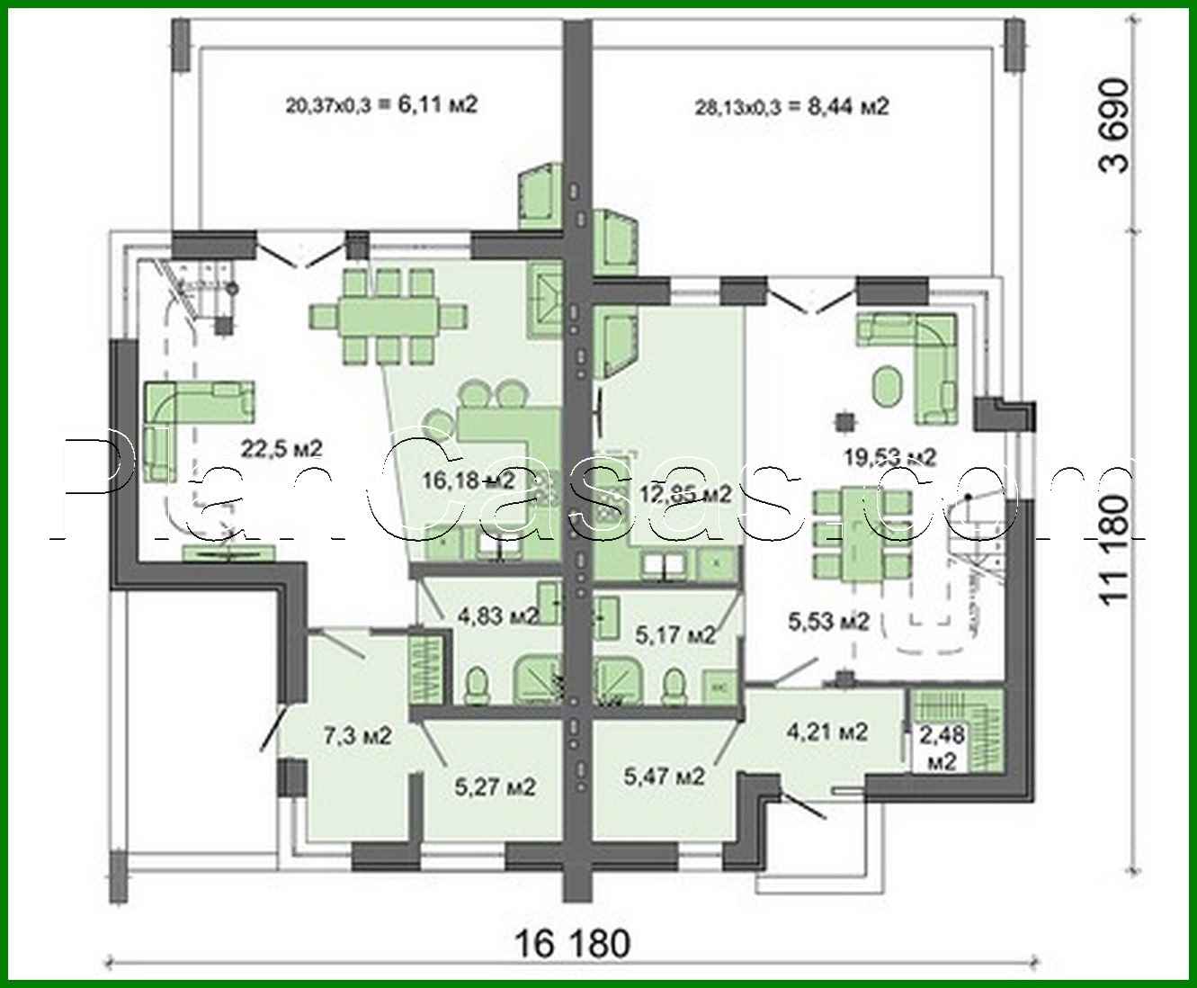 352. The project of a two-story residential building for two families