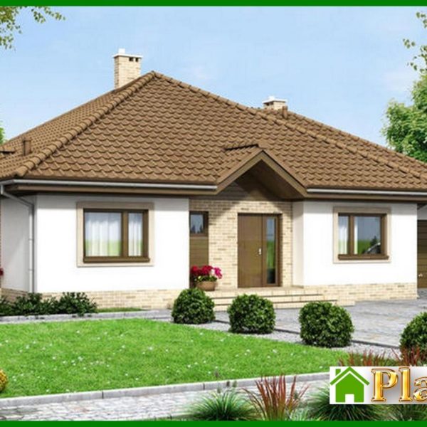 362. Project of a colorful residential building with a built-in garage 362. Project of a colorful residential building with a built-in garage