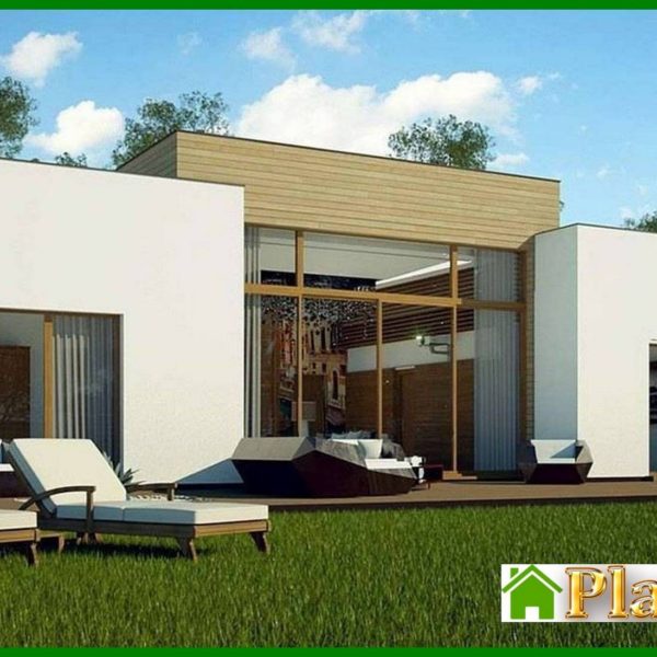 380. Project of a modern house with a spacious living room