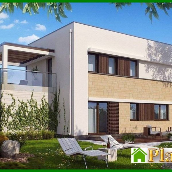 392. Project of a modern house with a frontal living room