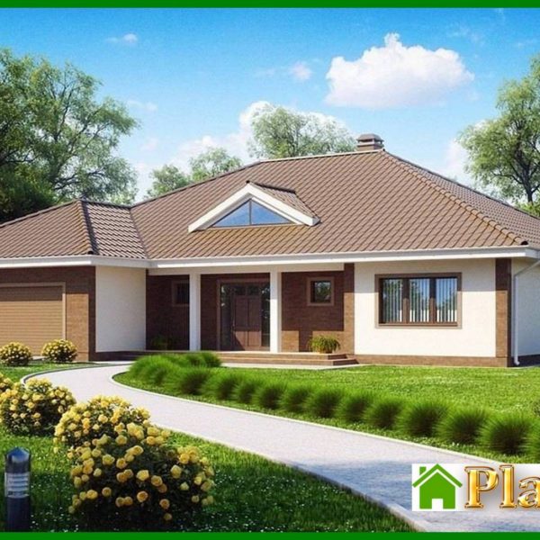 398. House project with frontal garage for two cars 398. House project with frontal garage for two cars