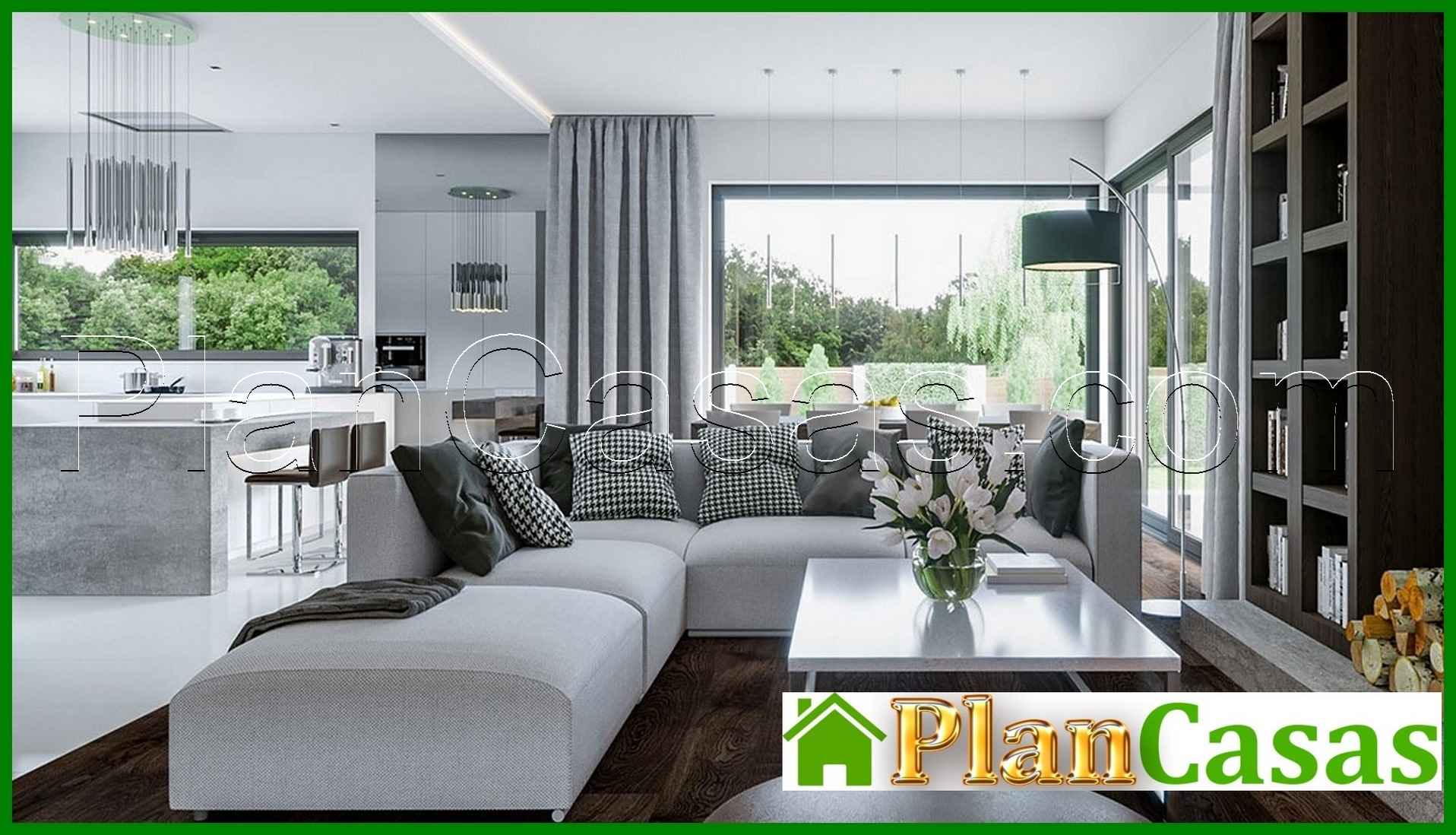 400. Beautiful project of a two-story house in the style of minimalism