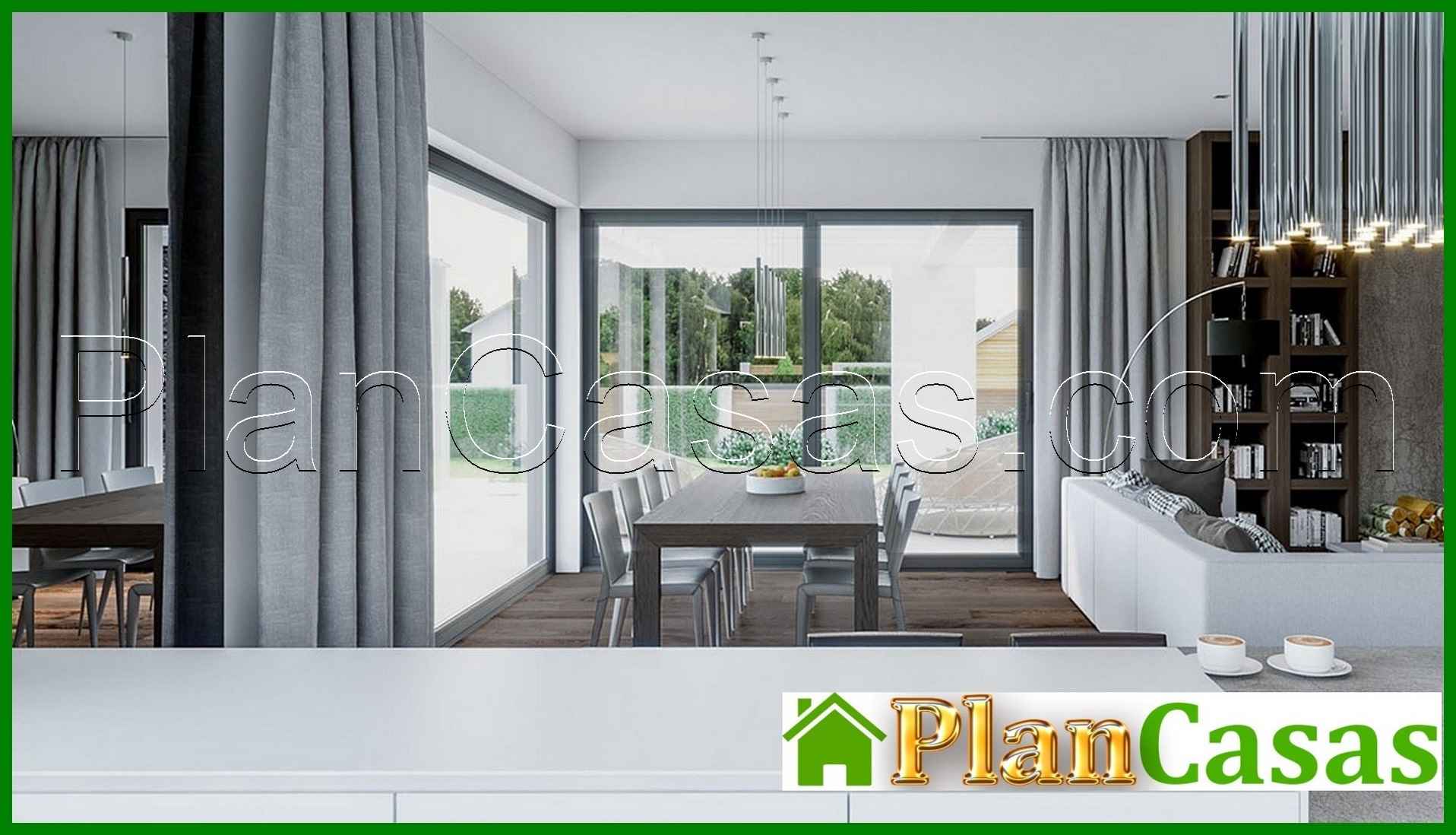 400. Beautiful project of a two-story house in the style of minimalism