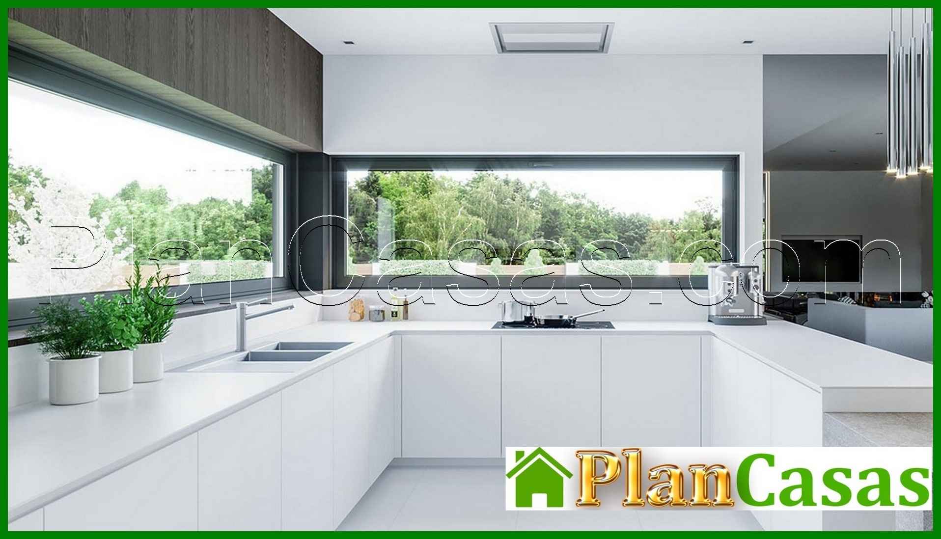 400. Beautiful project of a two-story house in the style of minimalism