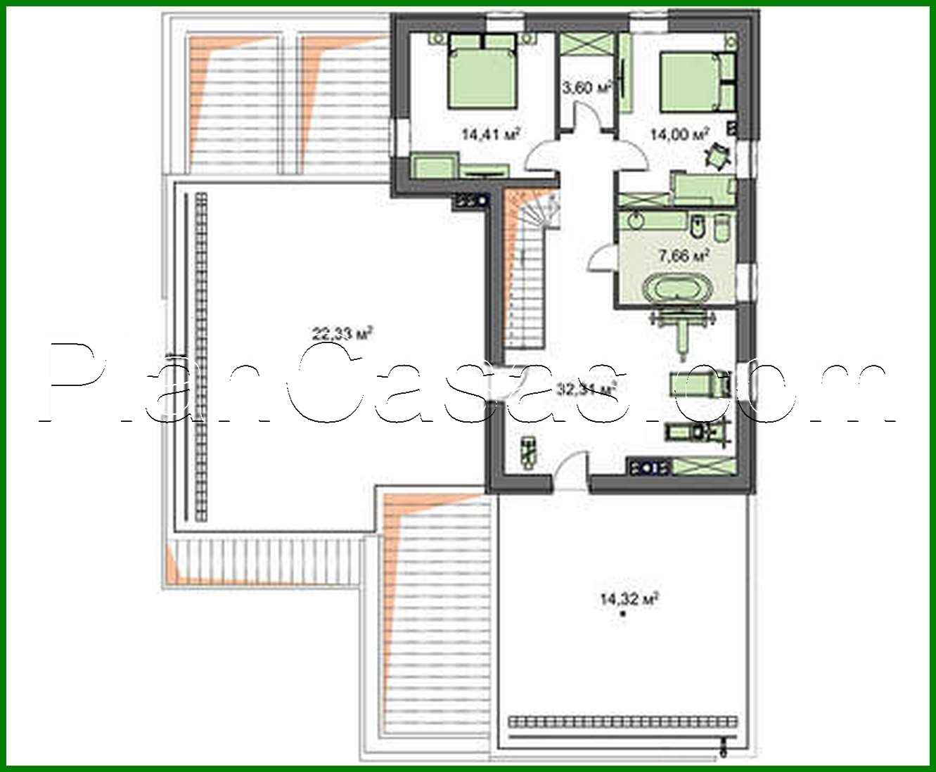 400. Beautiful project of a two-story house in the style of minimalism