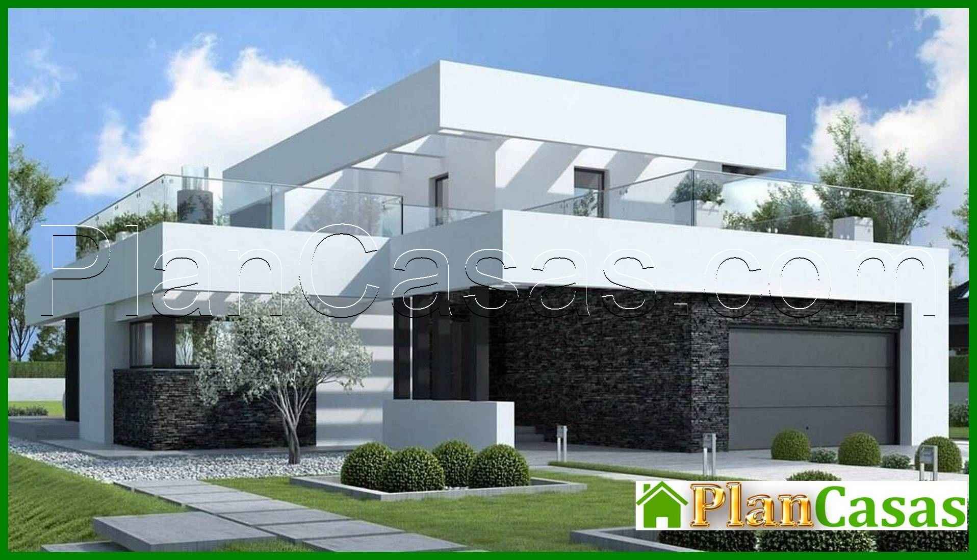 400. Beautiful project of a two-story house in the style of minimalism