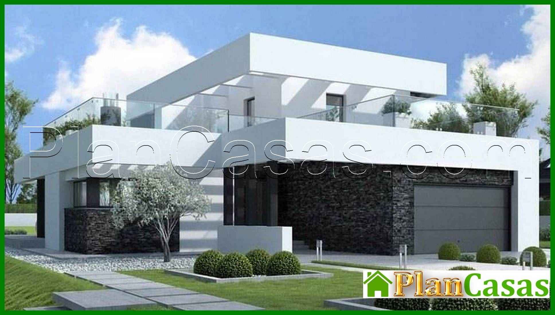 400. Beautiful project of a two-story house in the style of minimalism