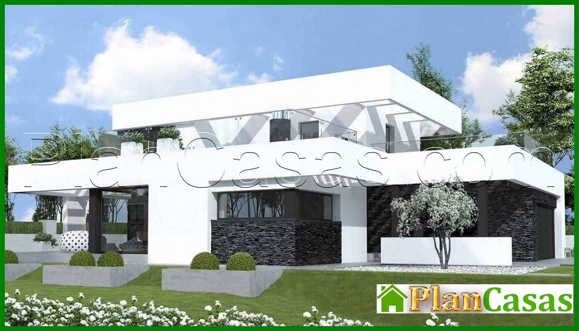 400. Beautiful project of a two-story house in the style of minimalism