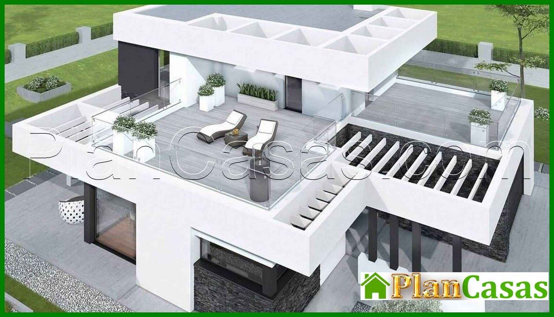 400. Beautiful project of a two-story house in the style of minimalism