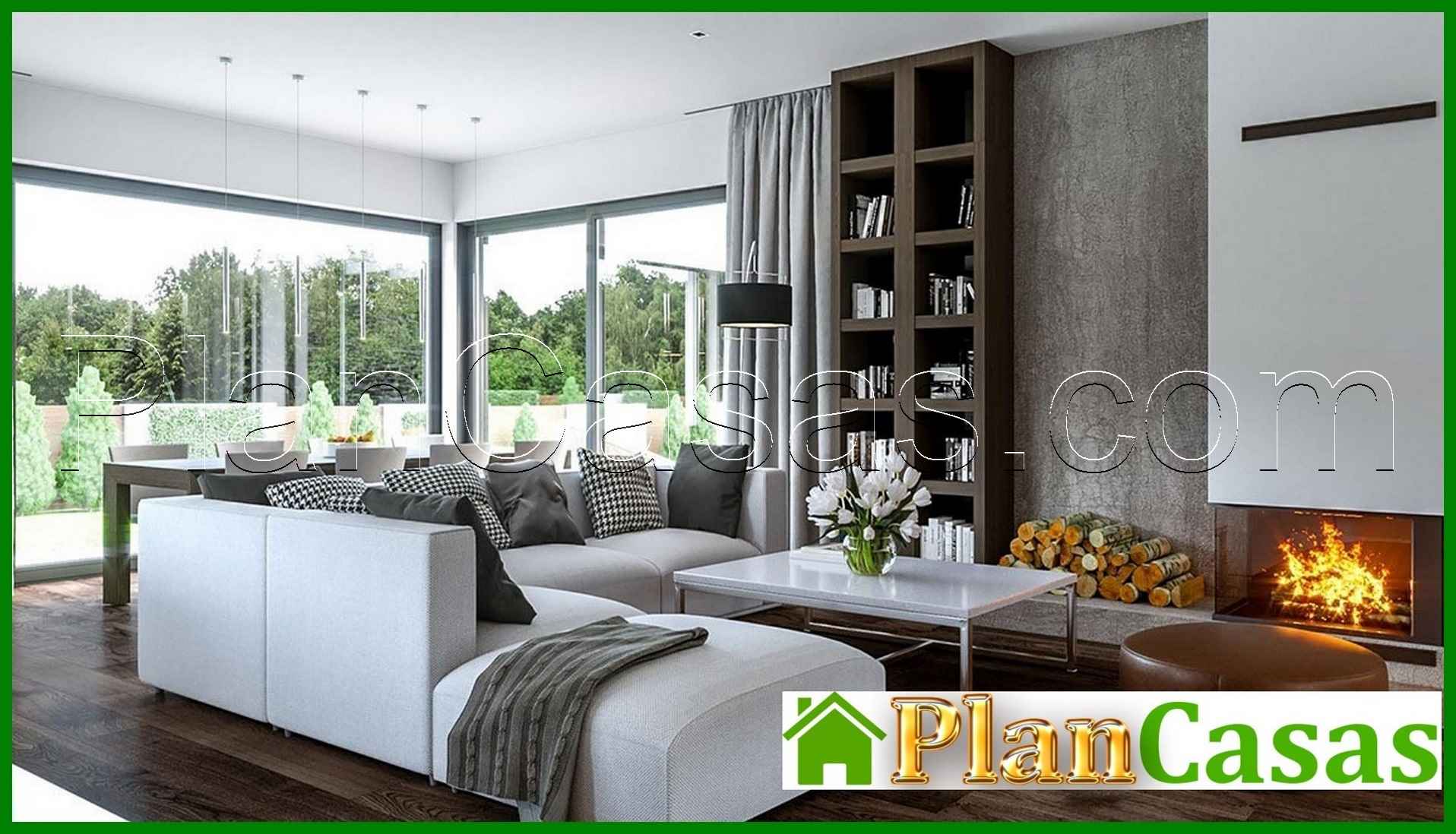 400. Beautiful project of a two-story house in the style of minimalism