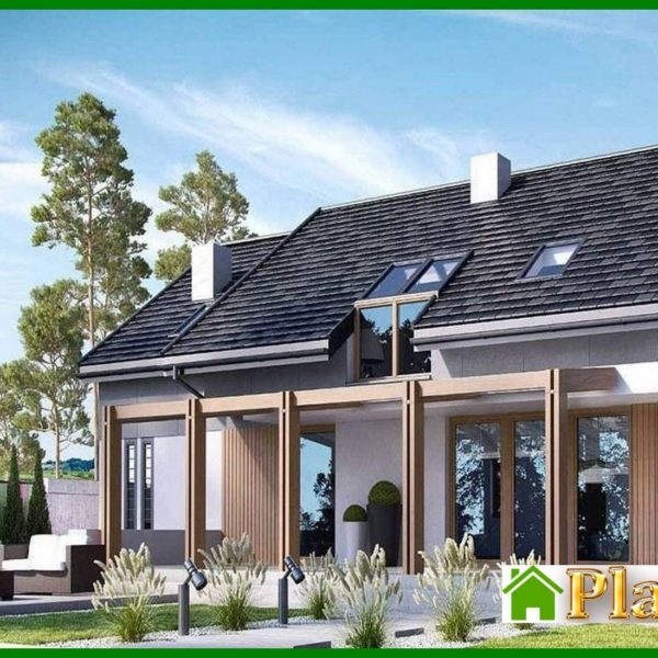 406. A delightful house building with wooden columns