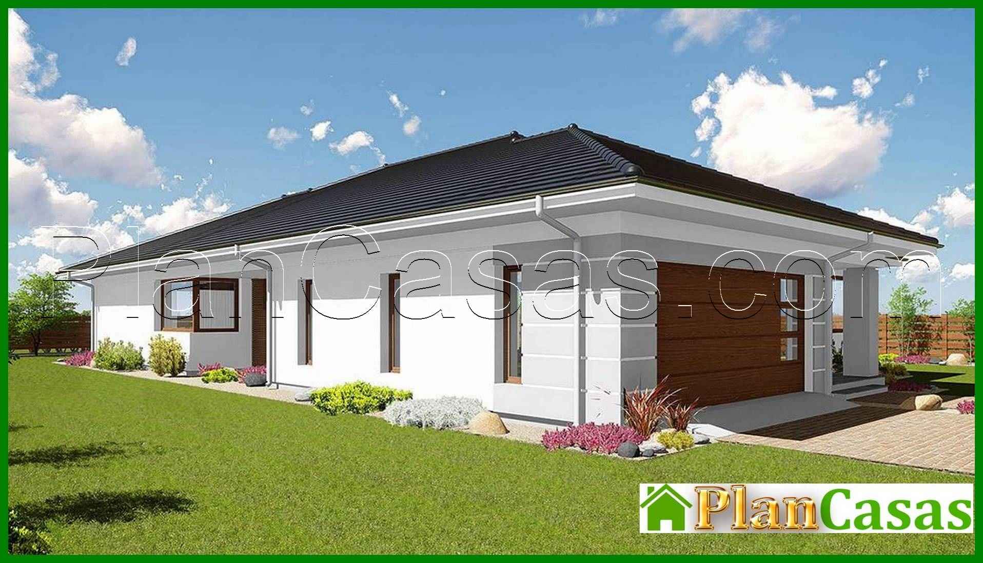 407. Spacious one-story residential building with a living room in the center