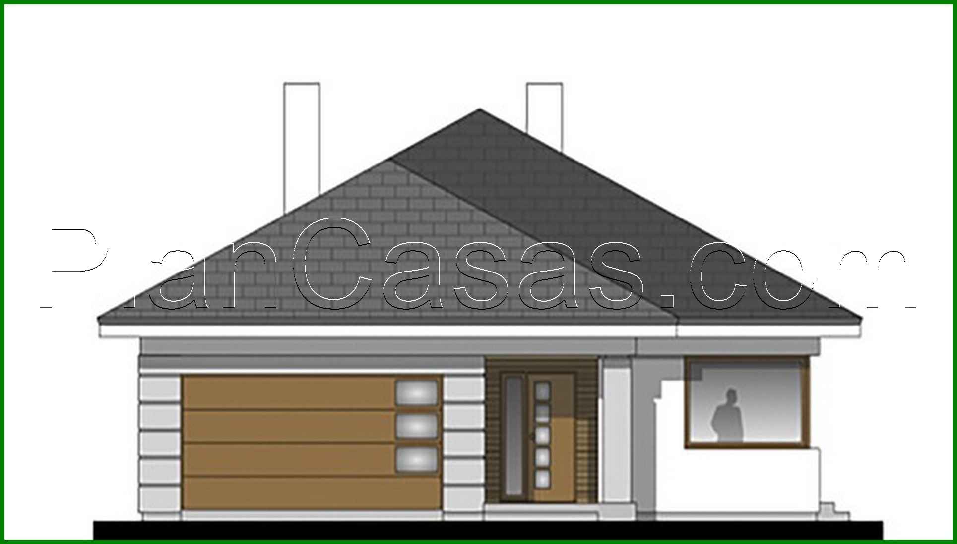 407. Spacious one-story residential building with a living room in the center