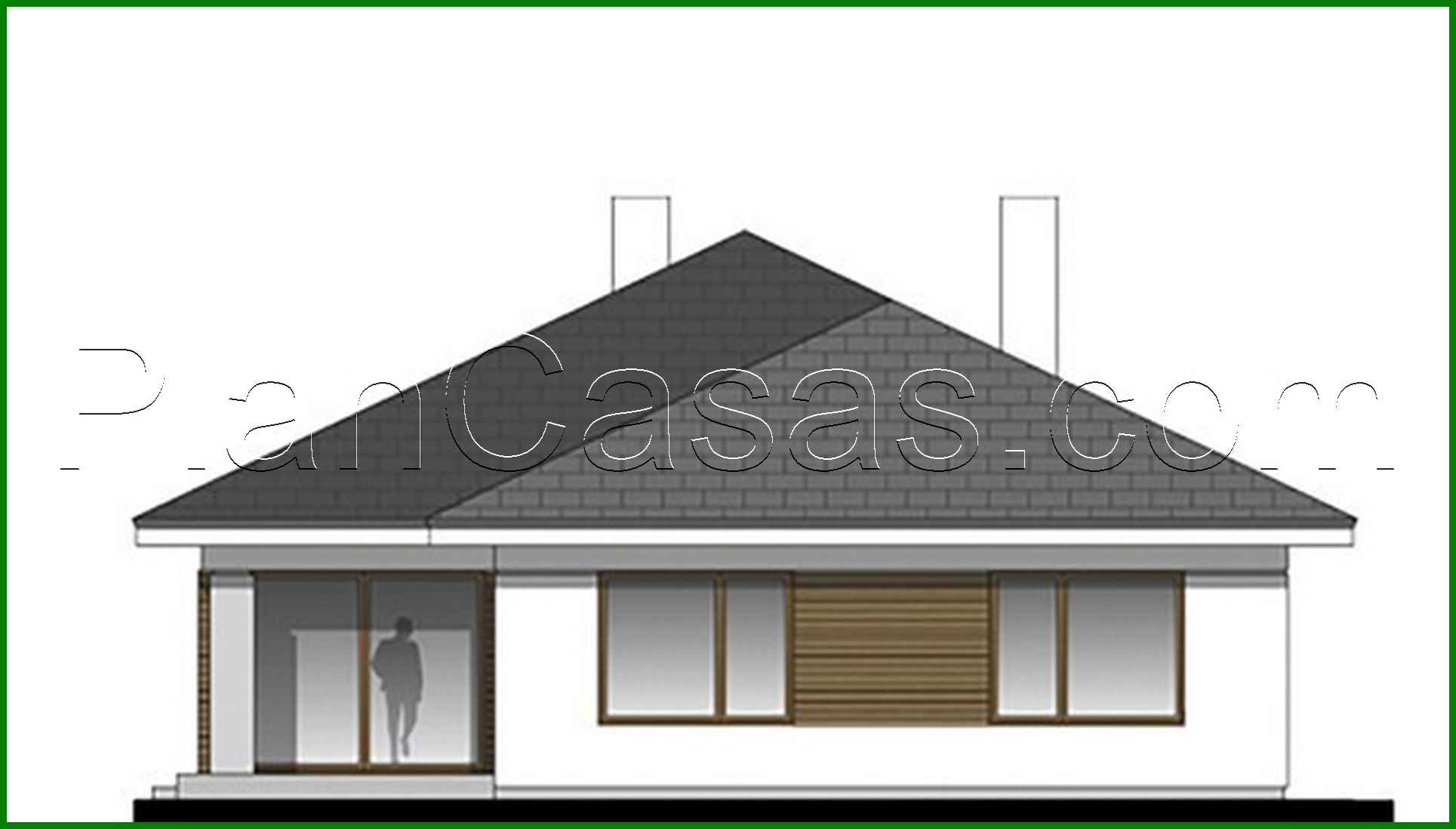 407. Spacious one-story residential building with a living room in the center