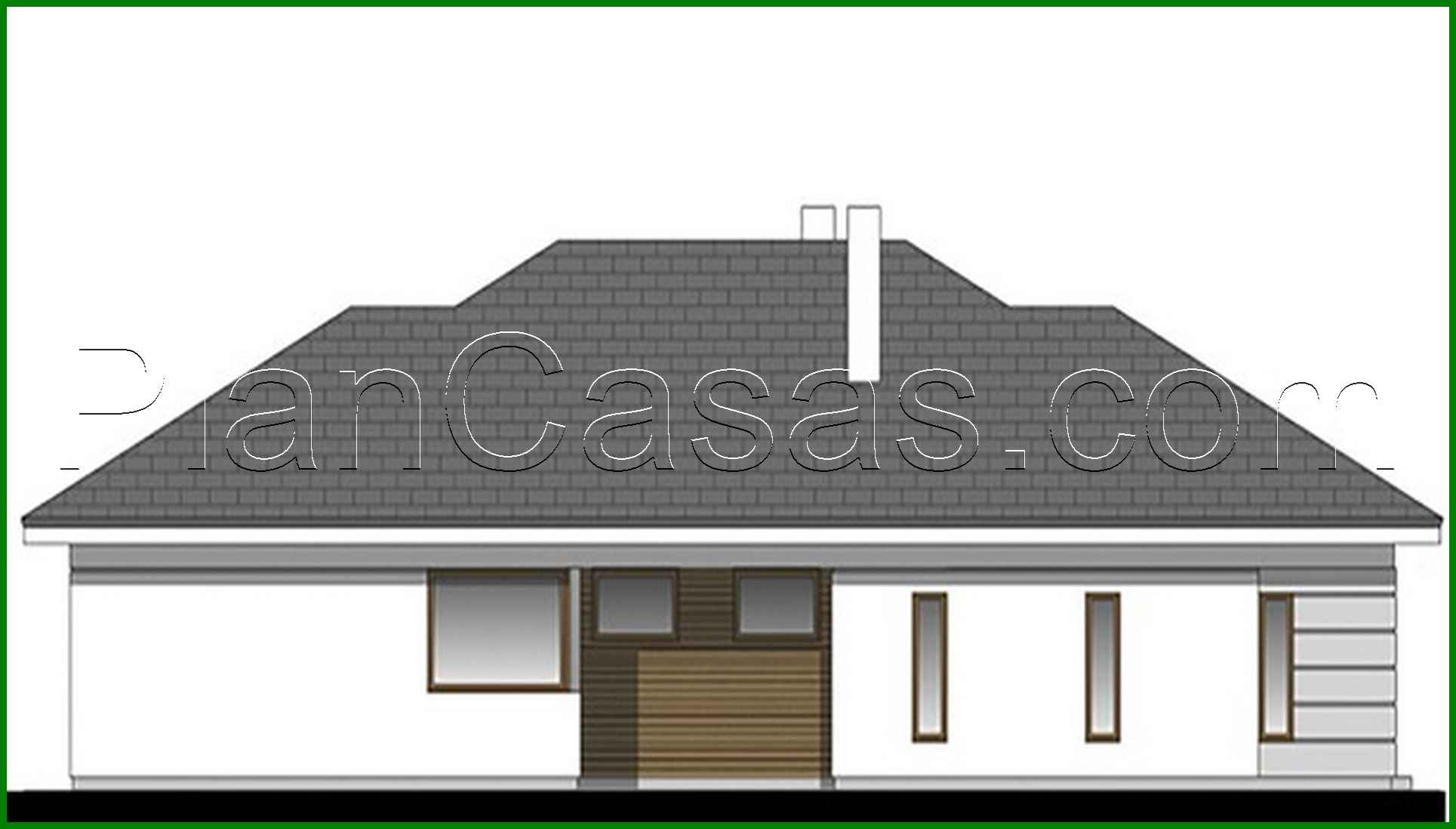 407. Spacious one-story residential building with a living room in the center