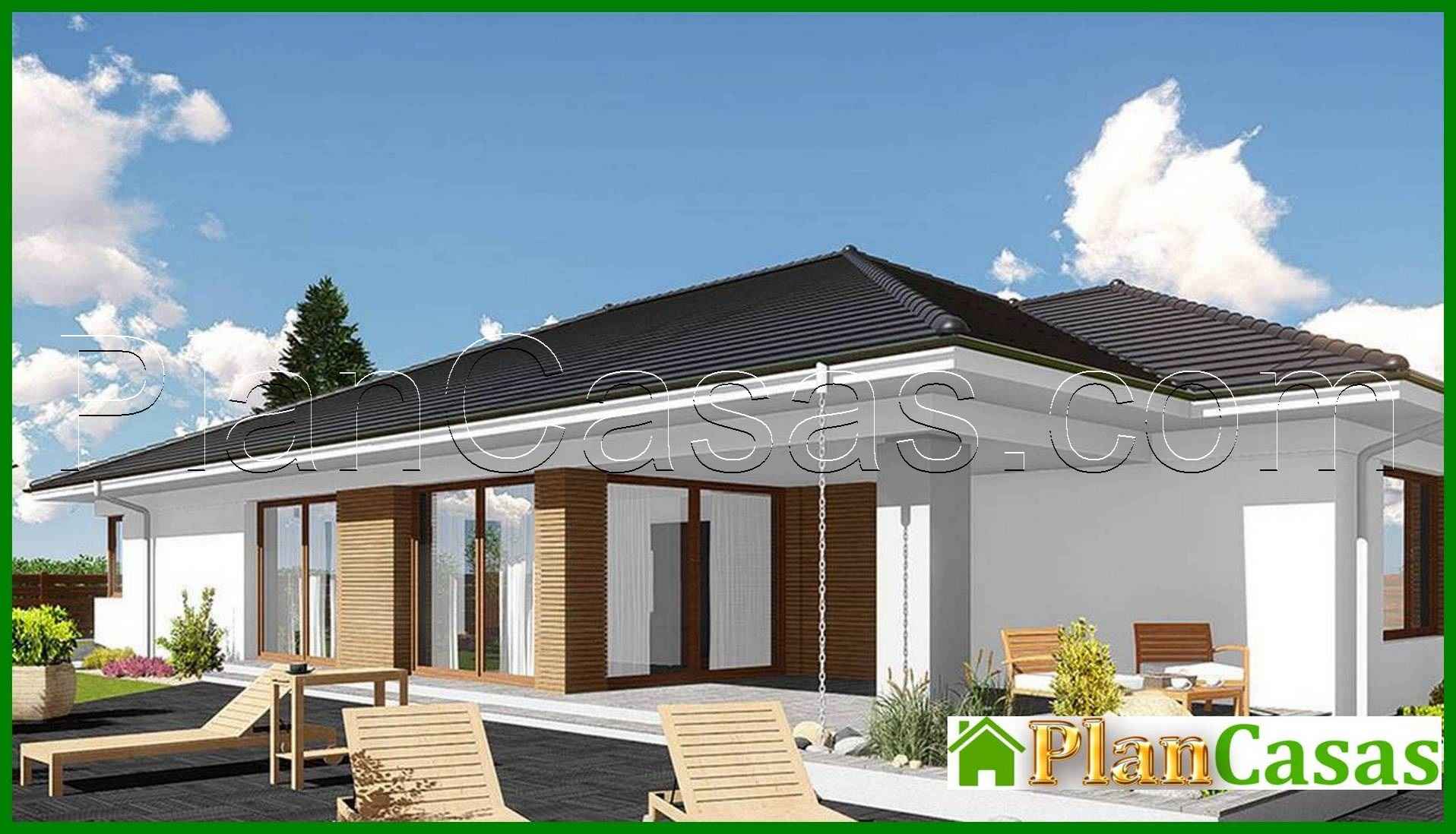 407. Spacious one-story residential building with a living room in the center